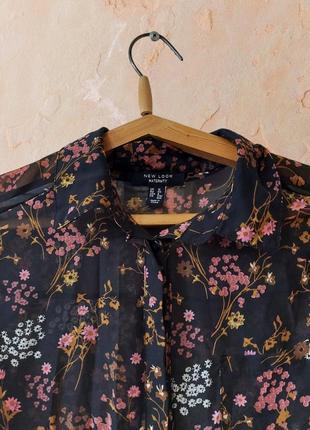 Стильная удлиненная рубашка в цветочный принт бохо3 фото