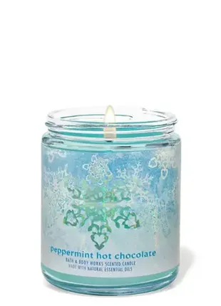 Ароматическая свеча peppermint hot chocolate bath and body works