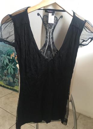 Чорна футболка missixteen ажурна