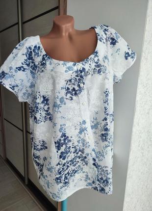 Легкая летняя блуза цветочный принт1 фото