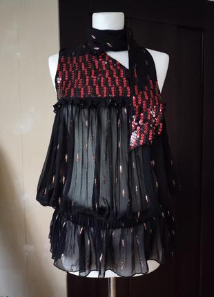 Эксклюзивный брендовый  топ pinko р 34  шелк 98% ц 1100 гр👍👛💓