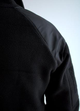 Флисовая куртка тактическая на застежке черная9 фото