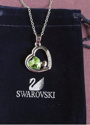 🏵ювелірна підвіска на ланцюгу кулон серце, нова! арт. 8555