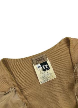 Gianfranco ferre jeans vintage винтажный кардиган 73 года с натуральным мехом3 фото