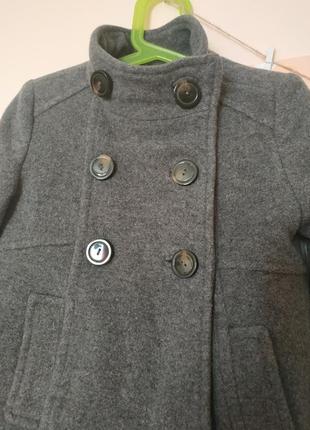 Шерстое пальто для девочки zara 4