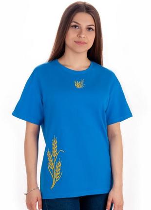 Патриотическая футболка с вышивкой, женская фубрлка патриотическая, женская футболка с вышивкой4 фото
