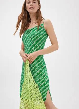 Сукня arket floral strap dress green