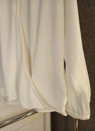 Блуза атласная с длинным рукавом белая блузка6 фото
