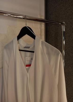 Блуза атласная с длинным рукавом белая блузка5 фото