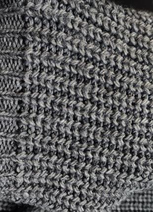 Серый вязаный свитерик с бамбонами ( пумпонами)4 фото