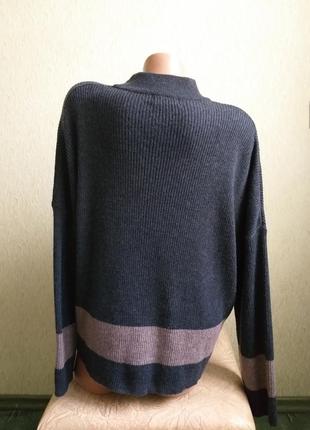 Гольф в рубчик. широкий свитер. пуловер. 5% шерсть. темно-серый, мокко, асфальтовый.5 фото