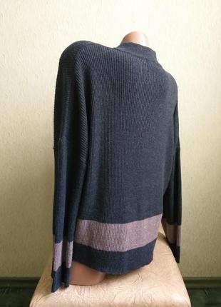 Гольф в рубчик. широкий свитер. пуловер. 5% шерсть. темно-серый, мокко, асфальтовый.4 фото