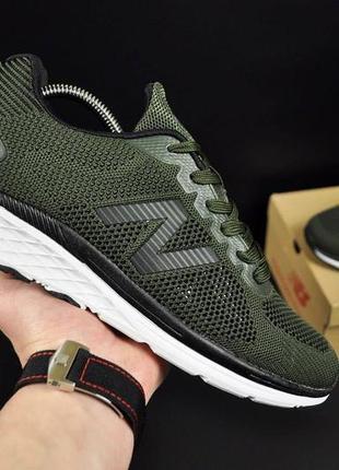 Стильні кросівки баланс new balance
 чоловічі хакі/зелені текстильні+сітка демі,демісезонні осінні,весняні,літні (на осінь,весна,літо 2023-2024)