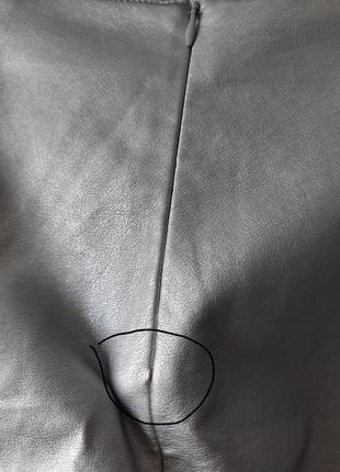 Кожаная юбка мини серебро серебристая трнгд 2023 асимметричная8 фото
