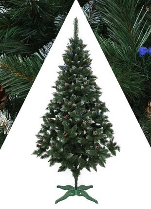 Елка искусственная 2 метра, новогодние ели со снегом и шишками, пушистая елка с ягодами калина