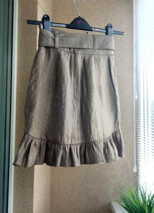Красивая оригинальная юбка h&amp;m из ткани с блеском5 фото