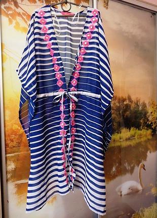 Красивенная пляжная накидка peacocks. размер m_l.