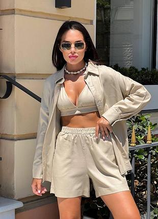 Льняной костюм 3ка