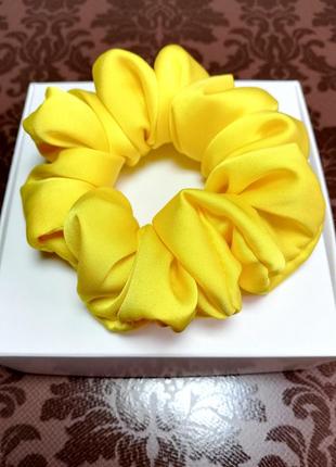 Шовкова гумка для волосся, скранч колір aspen gold