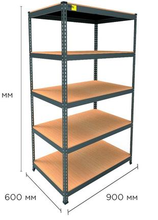 Металлический стеллаж mrl-1800 ( 900x600) черный