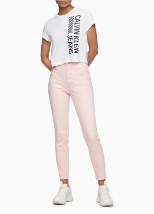 Женские джинсы calvin klein (ck pink twill high rise 5-pocket ankle jeans) c америки 30(s)2 фото