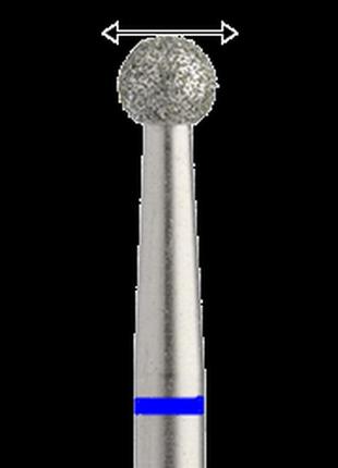 Фреза насадка алмазная для маникюра (бор hp) шар 4,0 мм umg синее кольцо 806.104.001.524.040