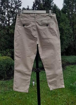 Бежевые укороченные брюки/чинос stretch slim5 фото