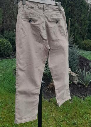 Бежевые укороченные брюки/чинос stretch slim4 фото