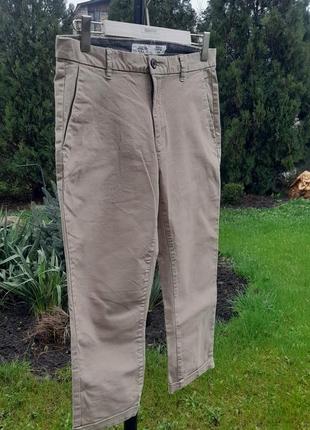 Бежевые укороченные брюки/чинос stretch slim2 фото