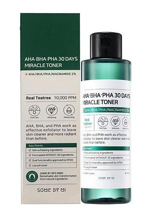 Тонер для проблемной кожи с комплексом кислот some by mi aha-bha-pha 30 days miracle toner 150ml