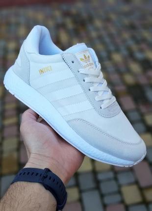 Мужские кроссовки adidas iniki белые с серым модные замшевые кроссовки адидас иники отличного качества