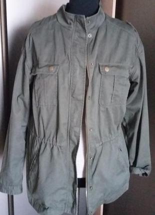 Парка куртка (без подкладки) цвета хаки, куртка-рубашка5 фото