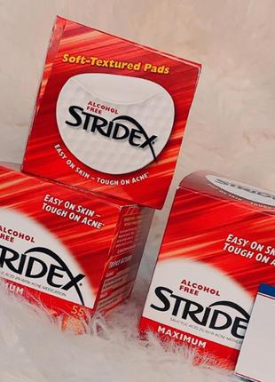 Очищувальні диски проти акне без спирту stridex single-step acne control maximum salicylic acid 2%1 фото