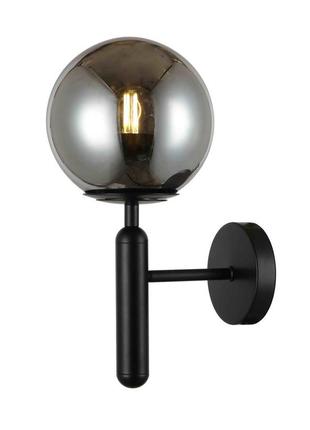 Бра настенный светильник со стеклянным плафоном в стиле лофт levistella 916w41-1 bk+bk
