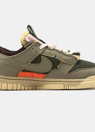 Кроссовки мужские, женские nike air dunk jumbo medium olive зеленые, хаки найк аир данк джамбо3 фото