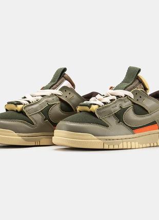 Кроссовки мужские, женские nike air dunk jumbo medium olive зеленые, хаки найк аир данк джамбо