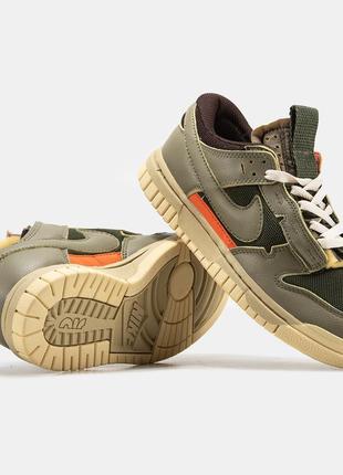 Кроссовки мужские, женские nike air dunk jumbo medium olive зеленые, хаки найк аир данк джамбо7 фото