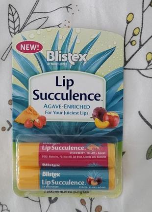 Набір бальзамів для губ blistex lip succulence tropical  бальзам для губ тропічний 2шт1 фото