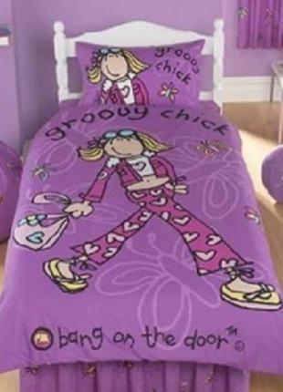 Набор пододеяльник и наволочка groovy chick butterfly