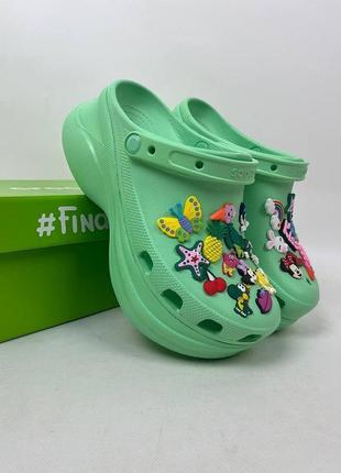 Женские кроксы сабо на платформе crocs classic bae mint2 фото