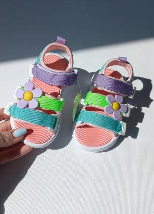 Босоножки разноцветные яркие открытые сандали4 фото
