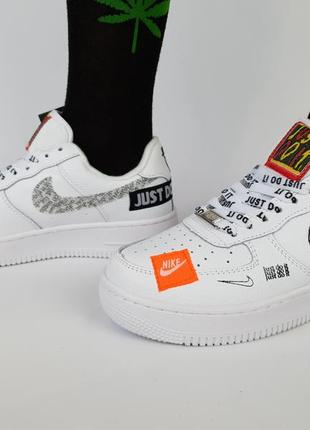 Женские кроссовки nike air force 1 low “just do it” white белые найк аир форс 1 джаст ду ит6 фото