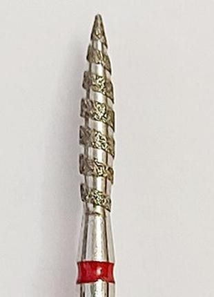 Насадка алмазна для манікюру торнадо полум'я червоне 243.514.023t (umg) апаратний манікюр3 фото