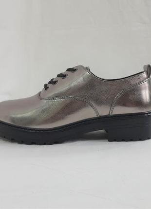Серебристые стилные туфли от "even&odd", р 388 фото