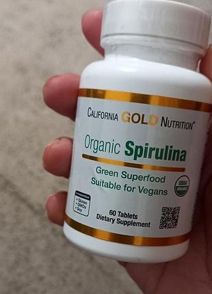California gold nutrition органическая спирулина сертификат usda organic 500 мг 60 таблеток