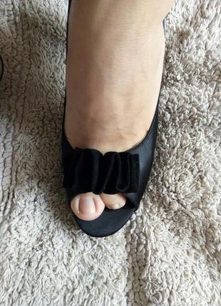 Туфли черные атлас бархат шпилька платформа от braska3 фото