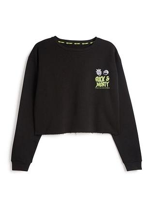 Укорочений кроп оверсайз лонгслів rick & morty