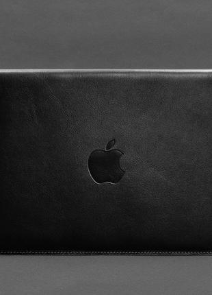 Кожаный чехол-конверт на магнитах для macbook 15 дюйм черный