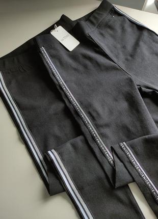 Жіночі чорні джегінси з лампасами, р.l