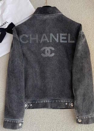 Куртка джинсова в стилі chanel графіт коротка